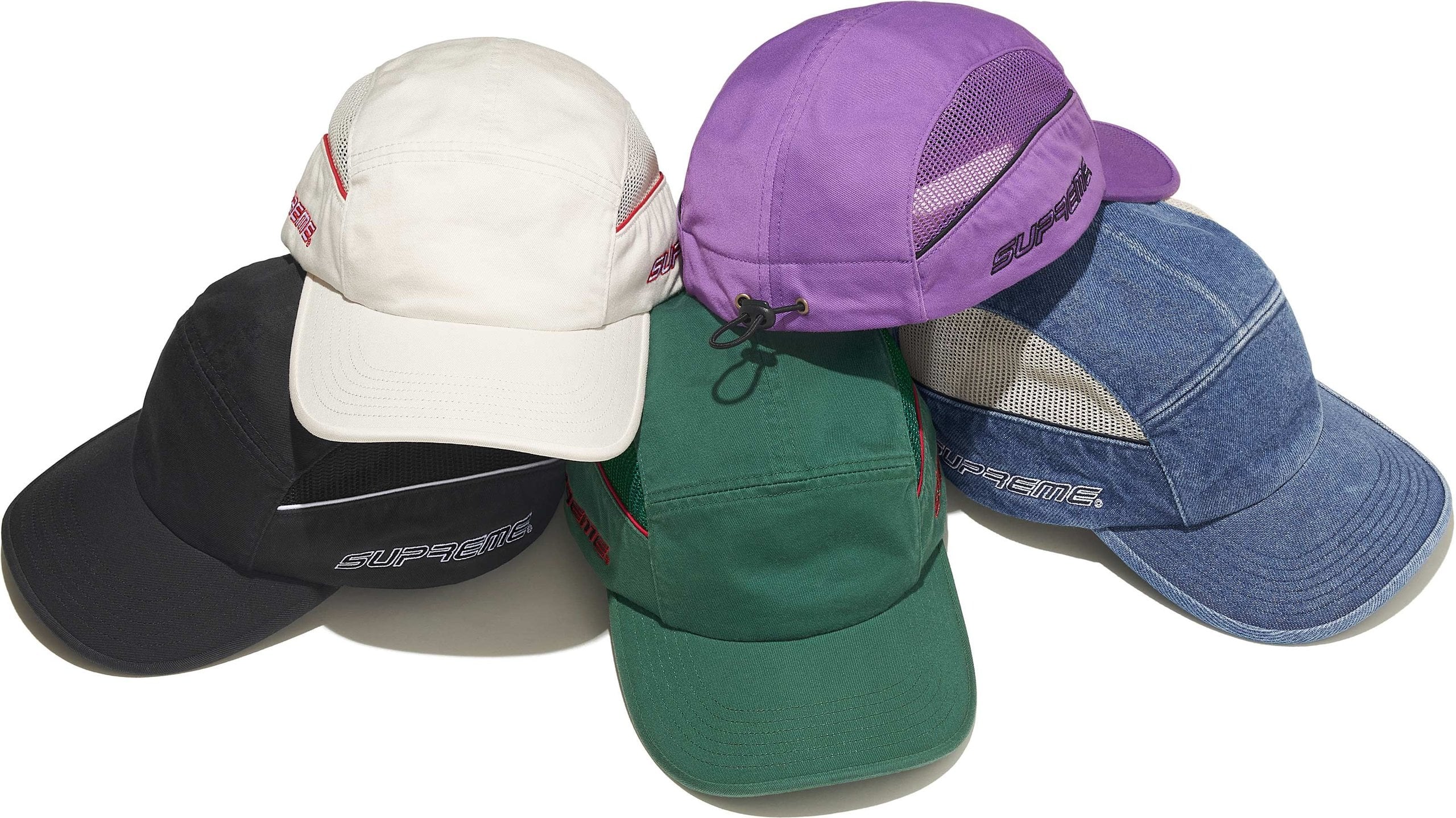 Side Mesh Piping Camp Cap